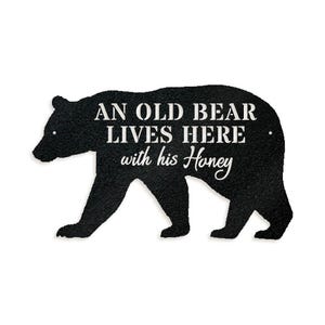 Bear and His Honey Metal Sign - Outdoor Welcome Decor image 2