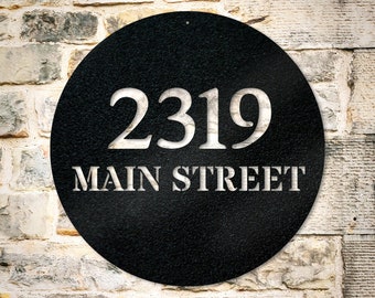 Metal Circle Address Sign - Custom Metal Sign - Outdoor Metal Sign - House Numbers - Address Sign -Housewarming Gift