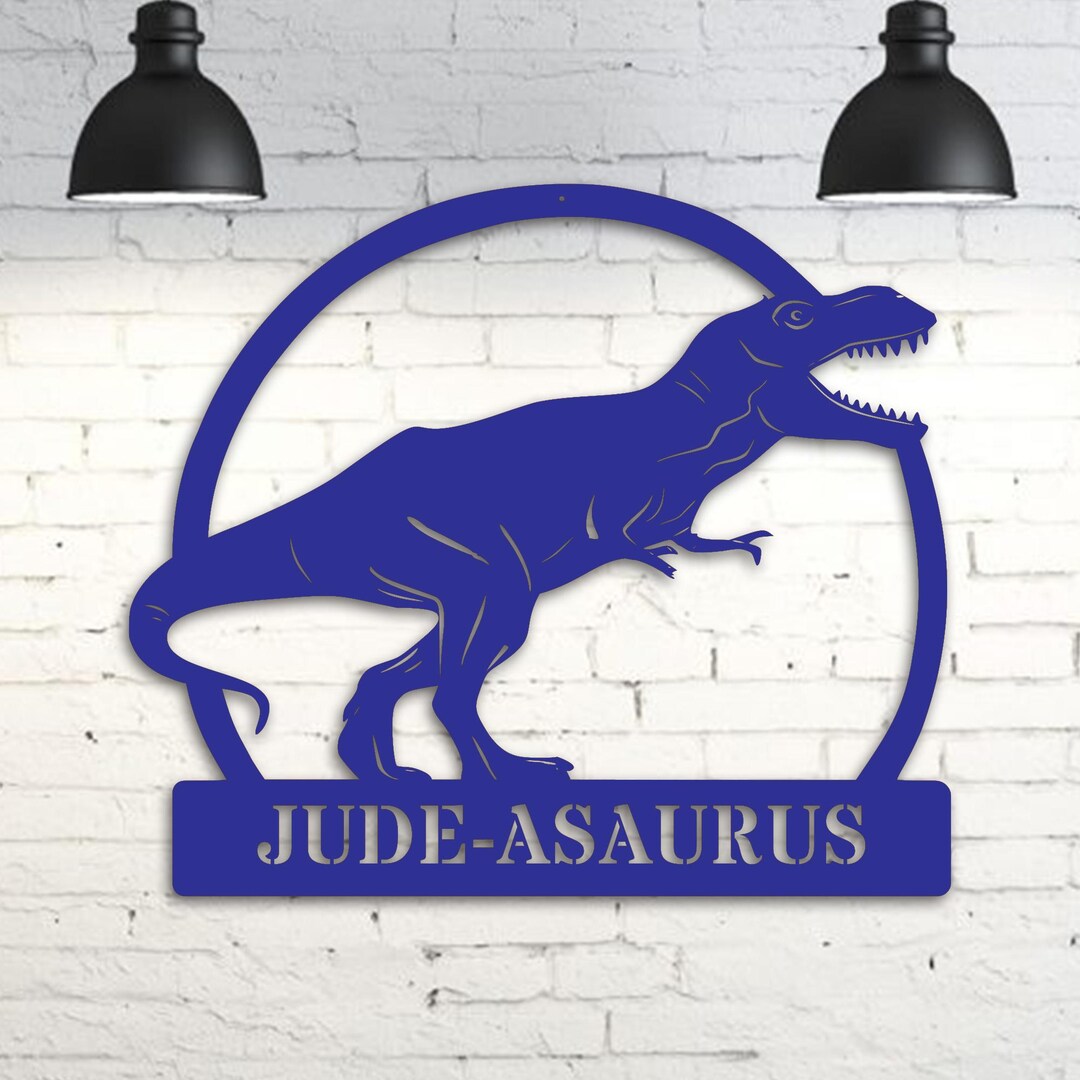 Dinosaur Name Sign. Nursery Decor, Personalized Metal Sign, Metal Name ...