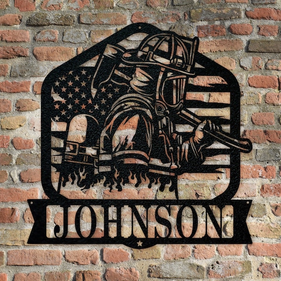 Personalized Firefighter Metal Sign Gift for Fireman, Fire Department, Laser Cut Decor, Firewoman Appreciation Gift, Career Milestone