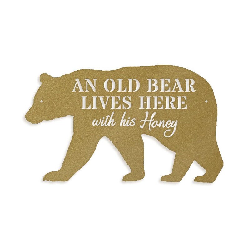 Bear and His Honey Metal Sign - Outdoor Welcome Decor image 5