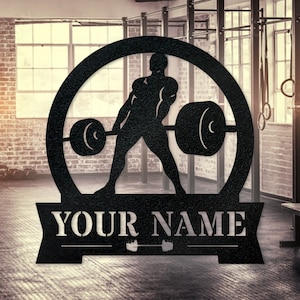 Men&#39;s Deadlift Monogram, Personalized Home Gym Sign, Custom Metal Sign, Home Gym Sign, Cross Fit Sign, Custom Gym Sign, Metal Gym Sign