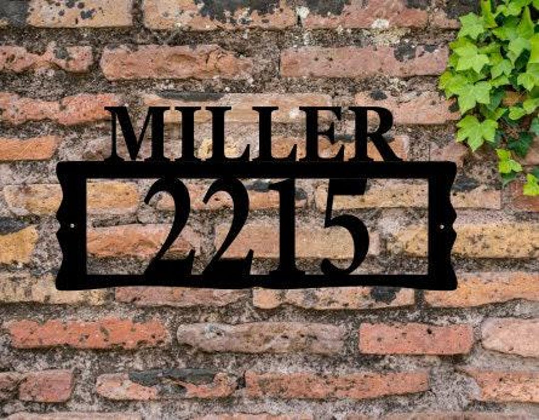 Metal Address Sign: Personalized House Numbers - Custom Outdoor Plaque ...