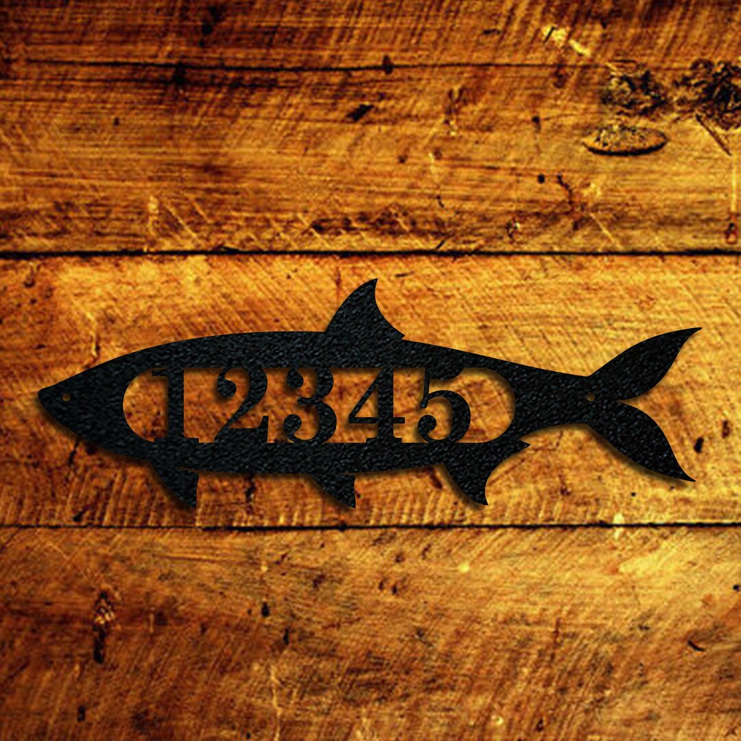 Fish Personalized Address Metal Sign - Etsy