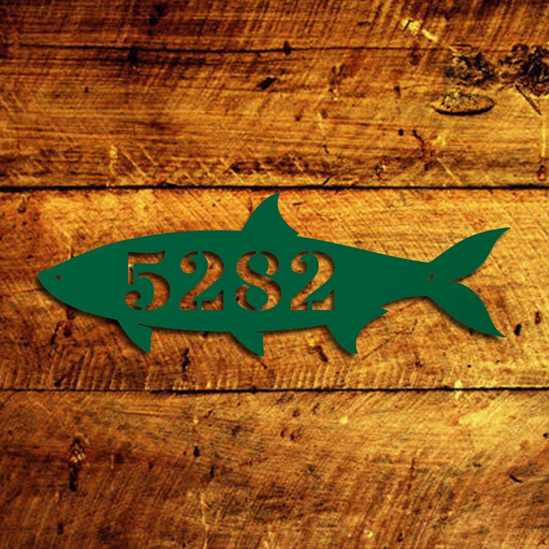 Solid Fish Personalized Address Metal Sign - Etsy