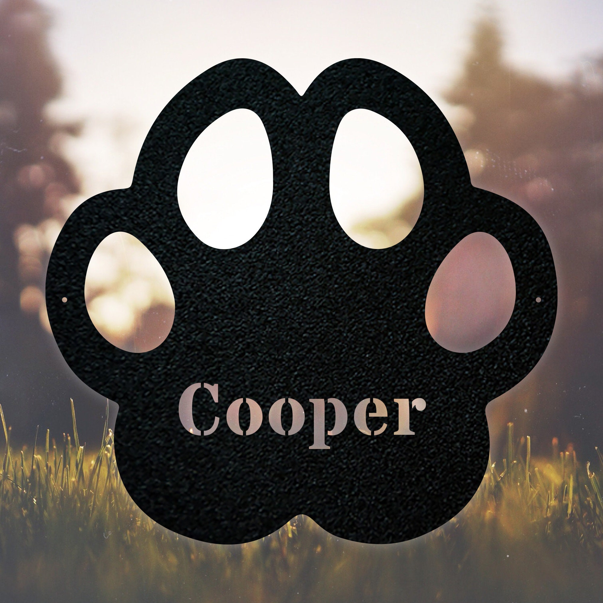 Dog Paw, Personalized Metal Monogram Sign - Pet Name Sign - Dog House - Home Decor