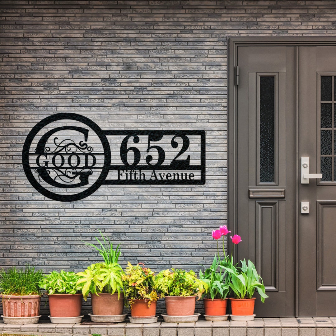 Split Letter Custom Address Sign Custom Sign Outdoor Metal Sign House ...