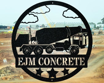 Construction Collection:  Concrete mixer customized sign