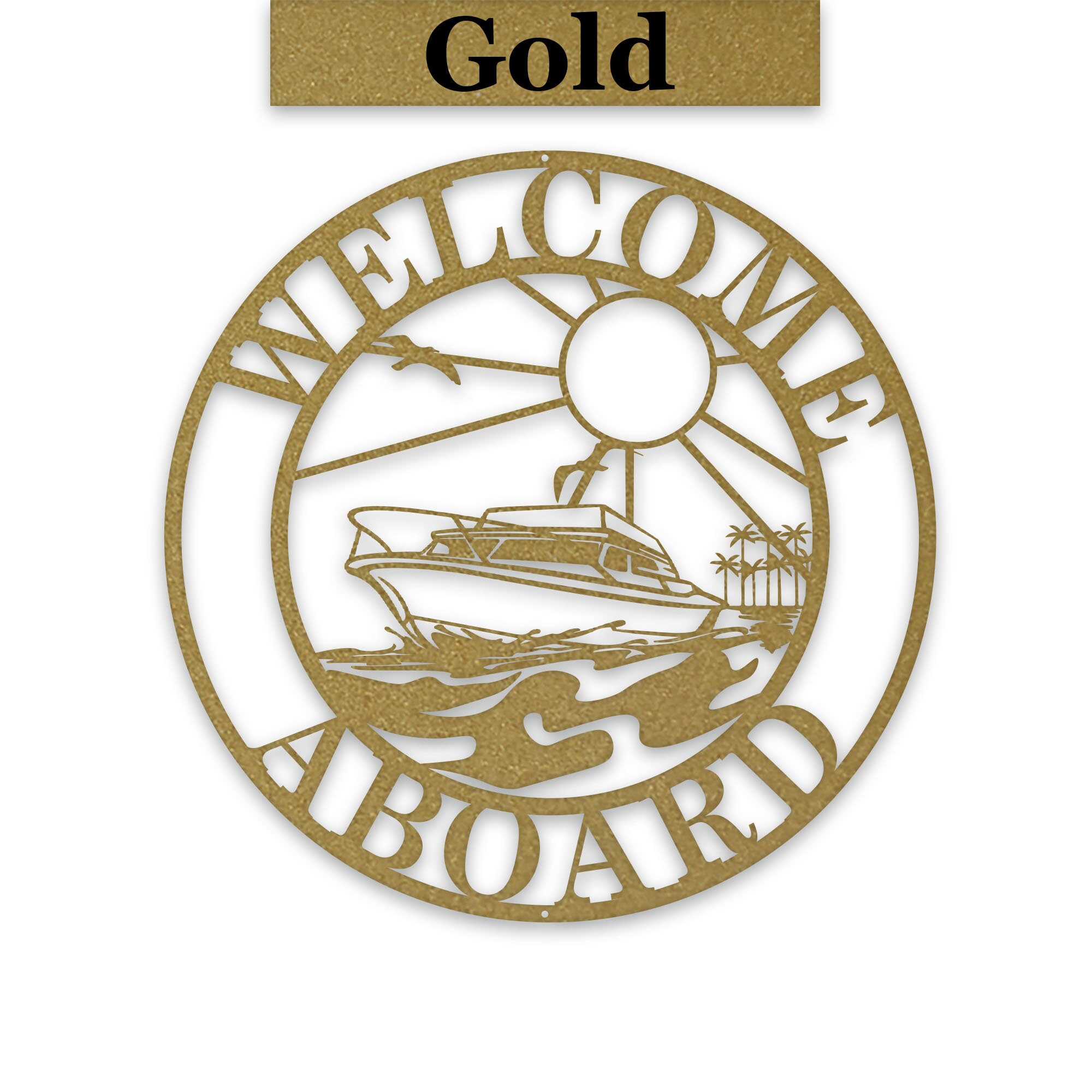 New Custom Sea Boat Circle Metal Sign - Summertime Leisure Personalized ...