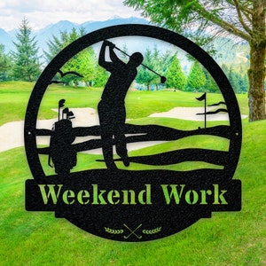 Men&#39;s Golf Custom Monogram Metal Sign, Wall Art Decor, Personalized Metal Sign, Personalized Name, Metal Name Sign, Kids Sign, Sports, PGA