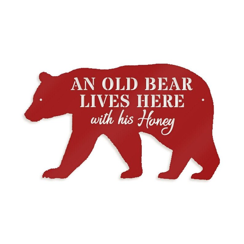 Bear and His Honey Metal Sign - Outdoor Welcome Decor image 11