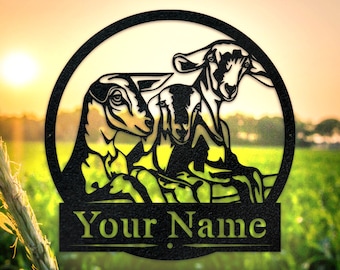 Custom Goats on a Fence – Metal Goats Sign