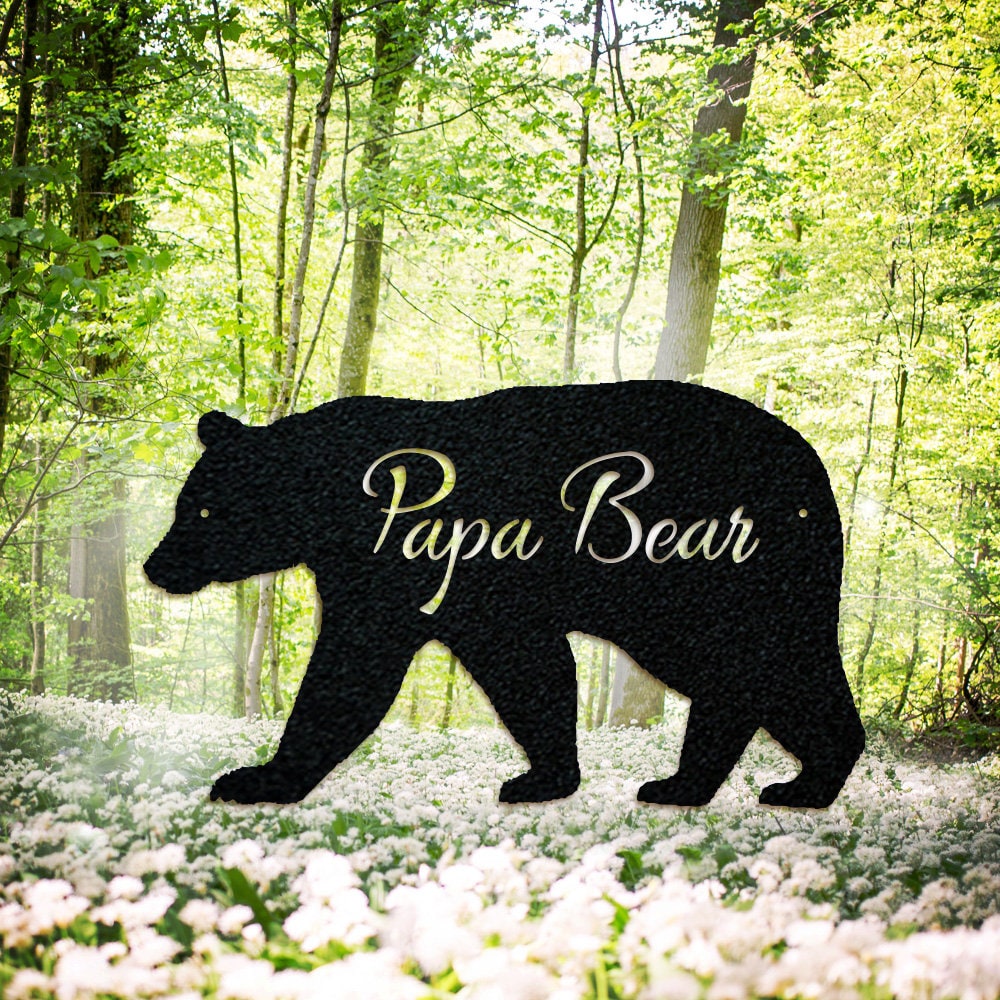 Papa Bear - Great Outdoor Metal Sign - Etsy