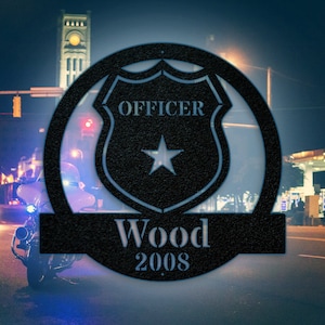 Personalized Police Sign for Home, Metal Wall Art, Police Officer Gifts for Men, Police Gifts, Metal Sign Police Badge, Fathers Day Gift
