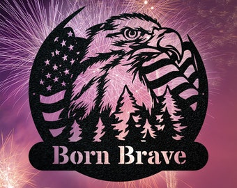 Freedom Eagle - USA Flag Metal Art Sign, Home Decor, Patriotic American Flag with Eagle, Laser Cut Steel