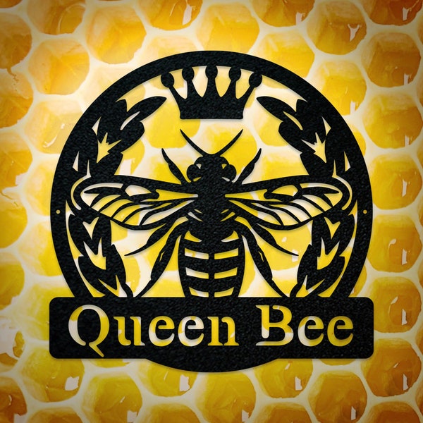 Bee Queen Custom Metal Sign | Beekeeping Custom Metal Sign | Gift for Beekeeper | Beekeeping | Outdoor Beehive Sign