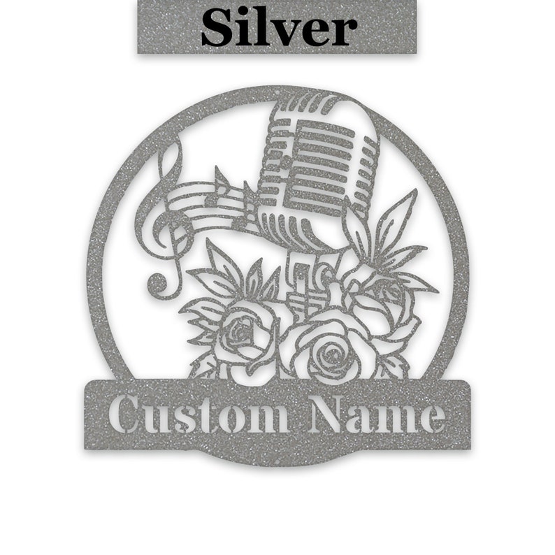 Personalized Metal Music Sign, Vintage Mic & Roses, Musician Gift - Etsy