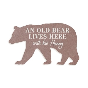Bear and His Honey Metal Sign - Outdoor Welcome Decor image 7