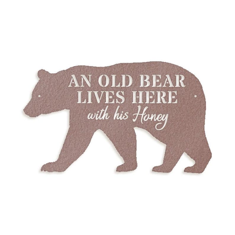 Bear and His Honey Metal Sign - Outdoor Welcome Decor image 7