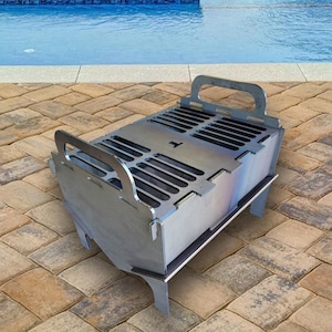 Collapsible Portable Grill, Camping Fire Pit, Folding Grill for Tailgating