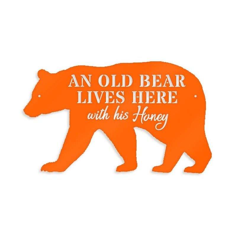 Bear and His Honey Metal Sign - Outdoor Welcome Decor image 9