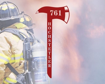 Firefighter Axe - Personalized Fireman&#39;s Axe with Custom Name, Department, Fire Number
