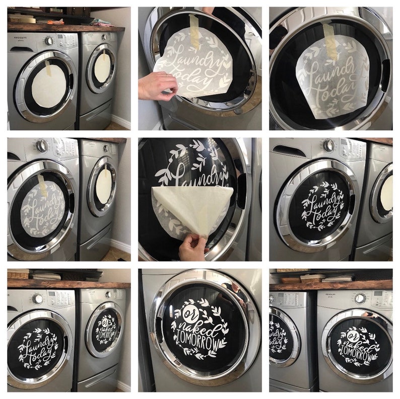 Washer & Dryer Decal with Floral Wreath Laundry Room Decor Etsy