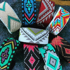 Handmade Beaded Cuff Bracelet - CUSTOM Design | -