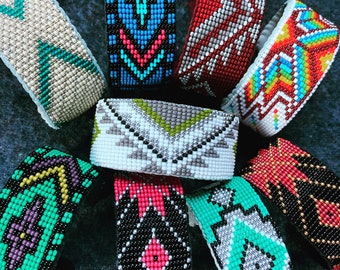 Handmade Beaded Cuff Bracelet - CUSTOM Design | -