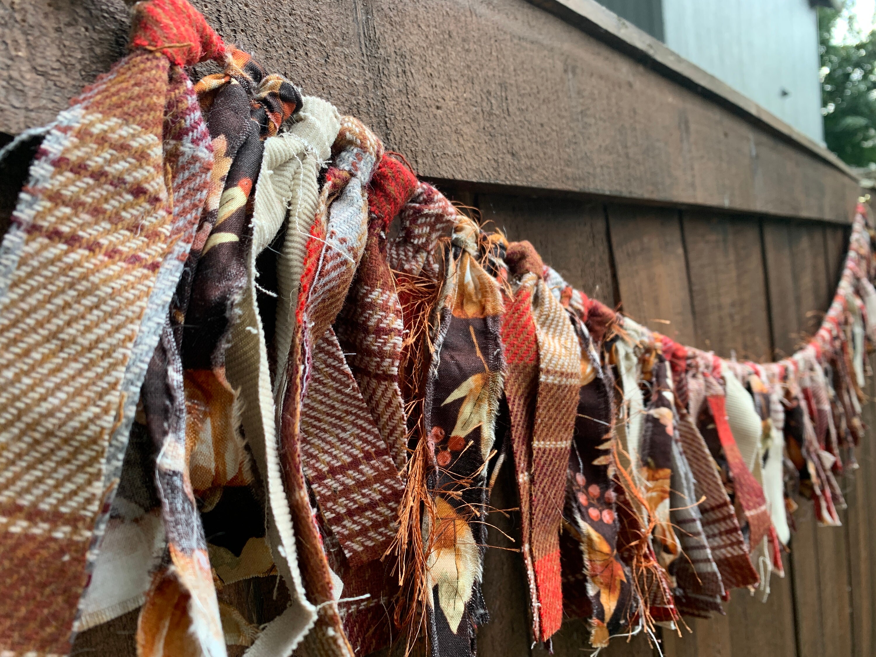 Fall Rag Tie Garland 5 ft / Fall Garland / Garland / Rag Tie Etsy