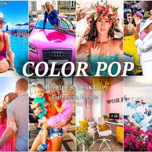 27 Color PoP Presets, Colorful Lightroom Presets, Vibrant Presets, Mobile Presets, Desktop Presets Rainbow, Bright, Glowing, Radiant Presets