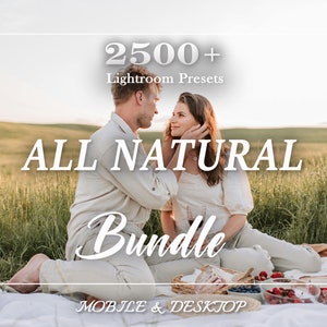 2500 Natural Lightroom Presets, Lightroom Preset Bundle, Bright Mobile Desktop Luxury Aesthetic Presets, Neutral Photo Preset, Lifestyle