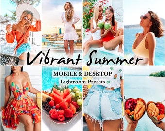 14 SUMMER Lightroom PRESETS, SUMMER preset, Mobile presets, Vibrant Presets, Color preset, Influencer Presets, Aesthetic preset, Instagram