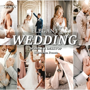 12 WEDDING Lightroom Presets, Mobile Desktop Lightroom Presets, Bright Elegant Wedding Presets, Couple Love Preset, Light airy Preset