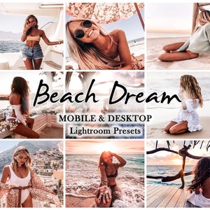 4 Lightroom Presets, Lightroom Mobile Presets,Desktop Presets , Instagram Presets,Mobile Lightroom Presets - Beach Dream