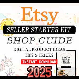 ETSY SELLER Guide + 5000 DIGITAL Products Ideas for 2025 , Etsy Digital Downloads, Passive Income, Business Ideas, Etsy seller starter kit
