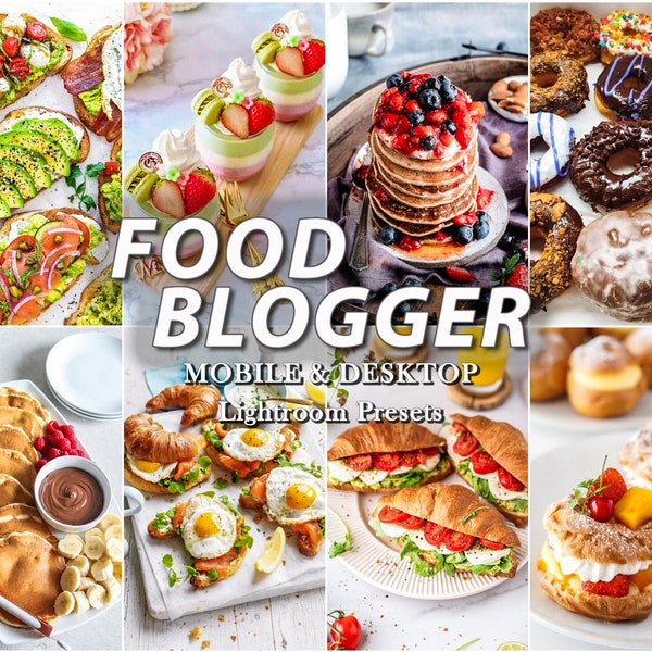 14 FOOD Lightroom Mobile Desktop Presets, tasty Food Presets, Yummy Instagram Photo Filter, Bright Food presets, Food Blogger Preset, vsco