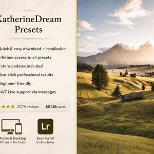 Bundel met meer dan 10.000 Lightroom-presets - Zomerse presets voor mobiel en desktop, natuurlijke portretpresets, donkere en sfeervolle presets voor Lightroom afbeelding 9