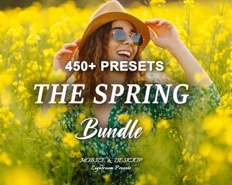 450 SPRING Lightroom Presets Bundle, Mobile Desktop Preset, Summer Travel Nature Preset, Flowers Natural Blogger Filter for Instagram