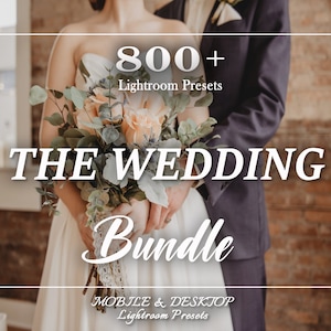 800 WEDDING Lightroom Presets Bundle, Marriage Presets, Mobile Desktop Presets, Light Bohemian Elegant Wedding Preset, Couple Love Preset