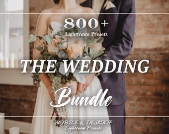 800 WEDDING Lightroom Presets Bundle, Marriage Presets, Mobile Desktop Presets, Light Bohemian Elegant Wedding Preset, Couple Love Preset