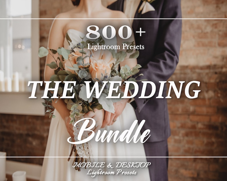 850 WEDDING Lightroom Presets Bundle, Marriage Presets, Mobile Desktop Presets, Light Bohemian Elegant Wedding Preset, Couple Love Preset image 1