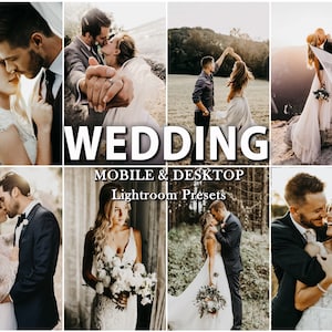 12 Best WEDDING Lightroom Presets, Mobile Desktop Lightroom Presets, Wedding Photography, Wedding Preset, Couple Preset, Bohemian Preset