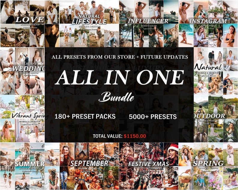 5000 Lightroom Presets Bundle, Natural Presets, Desktop Mobile Preset, Blogger Mobile Lightroom Preset, Clean Influencer, white soft preset image 2