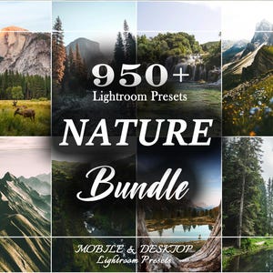 950+ NATURE Presets, Outdoor Lightroom Presets Bundle, Mobile Presets, Mountain Preset, Travel Presets, Forest Preset, Green Preset, Earthy