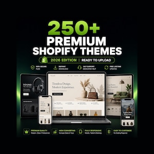 250+ Premium Shopify Themes | Responsive eCommerce Website Templates | Dropshipping, Fashion, Beauty & More