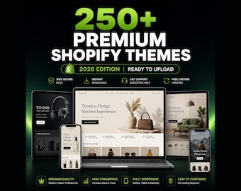 250 Shopify Themes Bundle | Premium Website Templates for Online Stores | Easy Setup & Instant Download