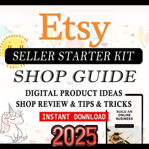 ETSY SELLER Guide + 5000 DIGITAL Products Ideas for 2025 , Etsy Digital Downloads, Passive Income, Business Ideas, Etsy seller starter kit