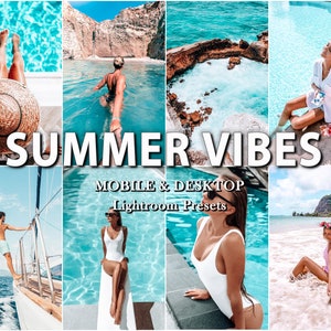 12 SUMMER PRESETS, Lightroom Mobile Presets, Summer Presets, Desktop Presets, Instagram Blogger Lifestyle filter, Travel Presets, beach vsco image 1