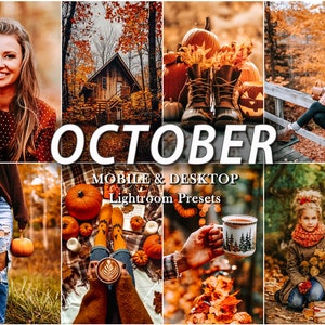 17 Autumn LIGHTROOM Presets, Fall Aesthetic Preset, Mobile Desktop Presets, September Halloween Preset, Warm blogger and influencer preset